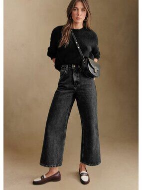 Sezane Le Crop Jeans Middle Grey Size FR 38/ US 6